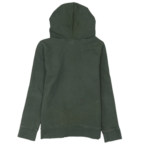 Adidas Womens Green Hooded Pullover Hoodie Size 10 Small Logo Print