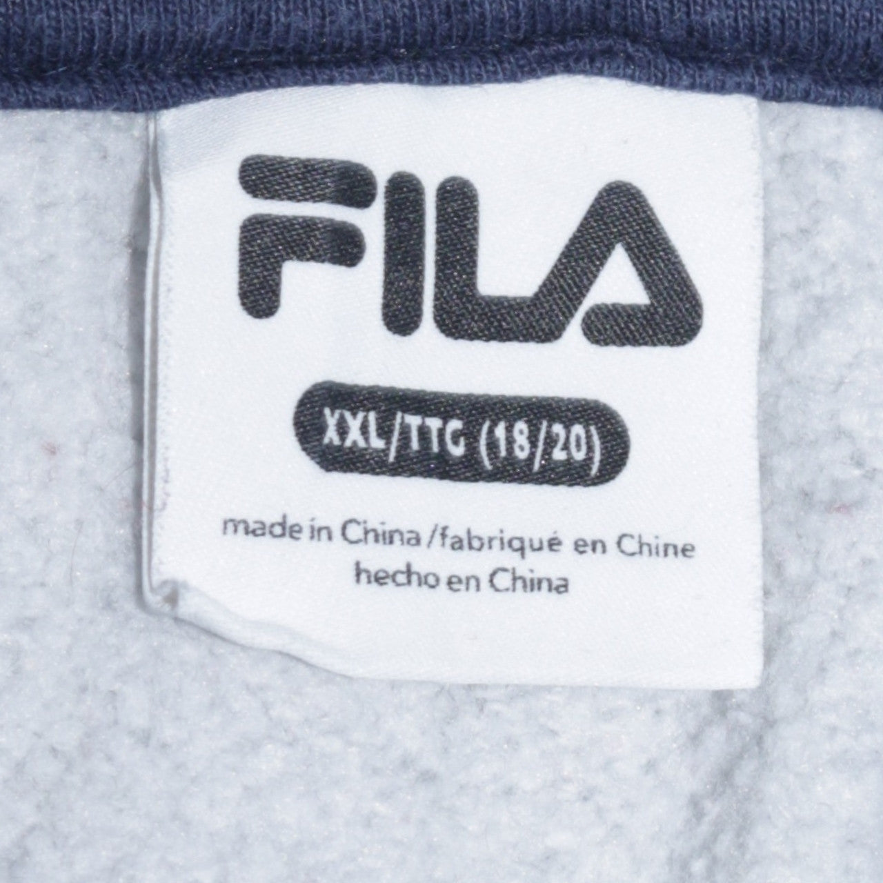 Fila Boys Grey Logo Print Pullover Hoodie XXL (18/20) Cotton Blend