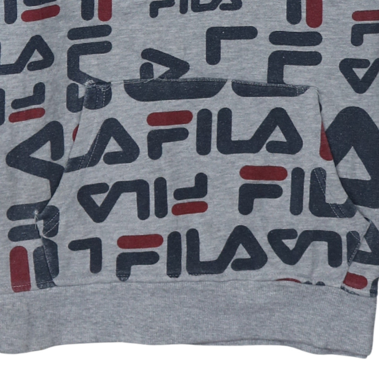Fila Boys Grey Logo Print Pullover Hoodie XXL (18/20) Cotton Blend