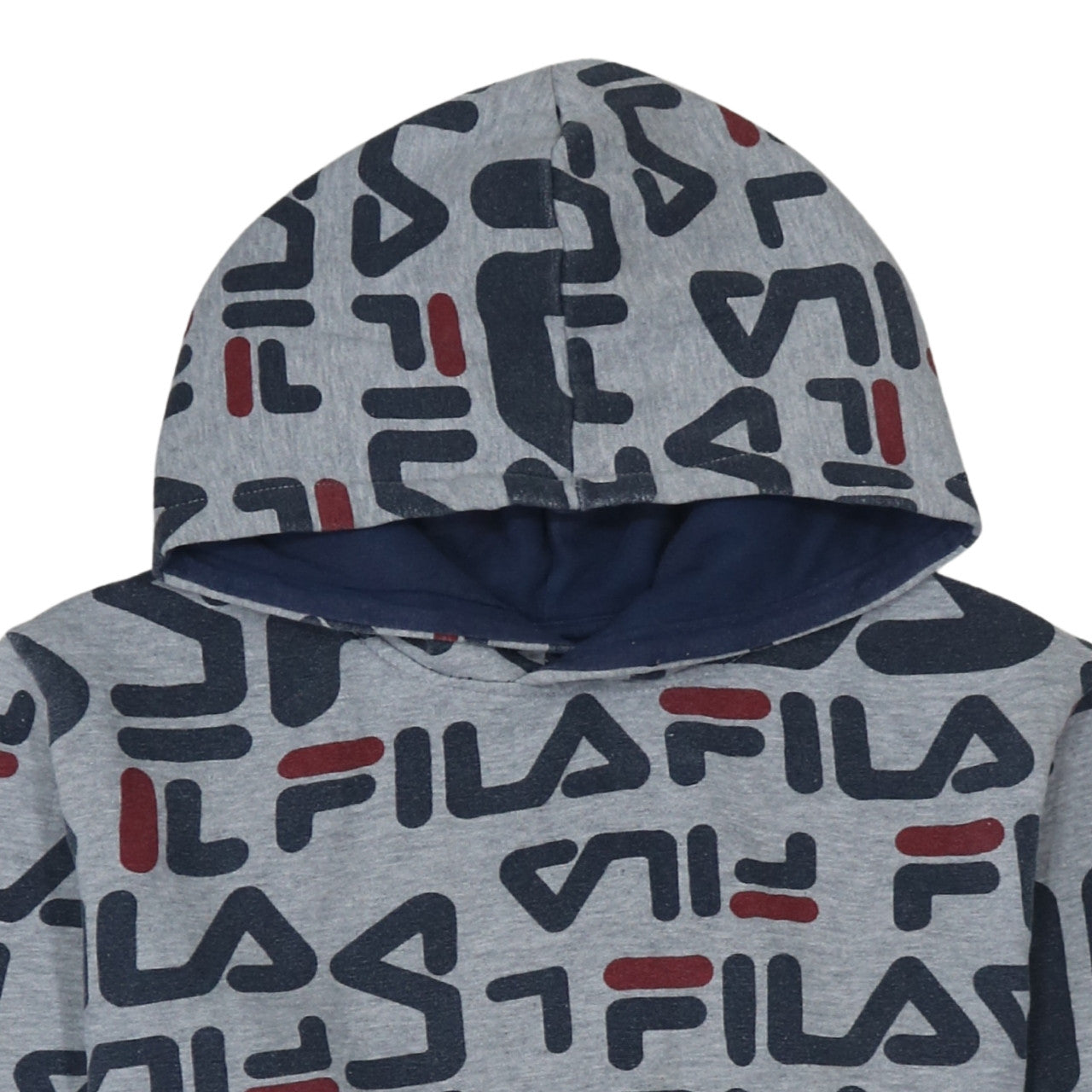 Fila Boys Grey Logo Print Pullover Hoodie XXL (18/20) Cotton Blend