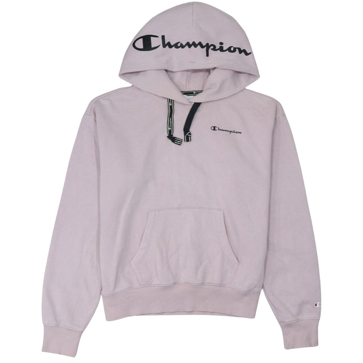 Champion Girls Pink Logo Pullover Hoodie Size L Fleece Cotton Blend