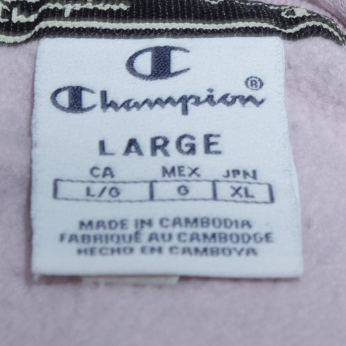 Champion Girls Pink Logo Pullover Hoodie Size L Fleece Cotton Blend