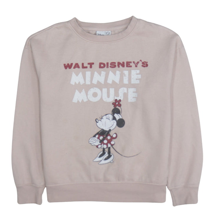 Primark Women Beige Minnie Mouse Pullover Sweatshirt XS Disney Graphic