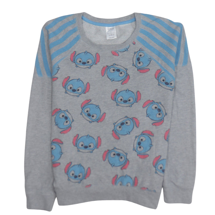 Disney Girls Grey Stitch Print Pullover Sweatshirt XL