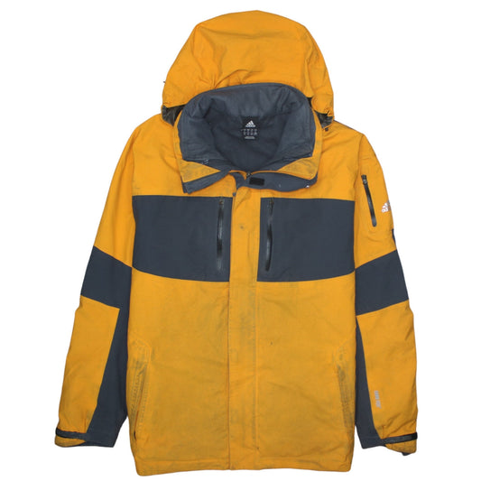 adidas Mens Yellow XL Waterproof Hooded Winter Parka Jacket