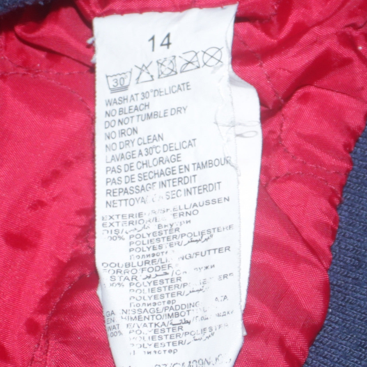 Levi’s Boys Multicoloured Hooded Puffer Jacket Size 14 Years Winter Coat