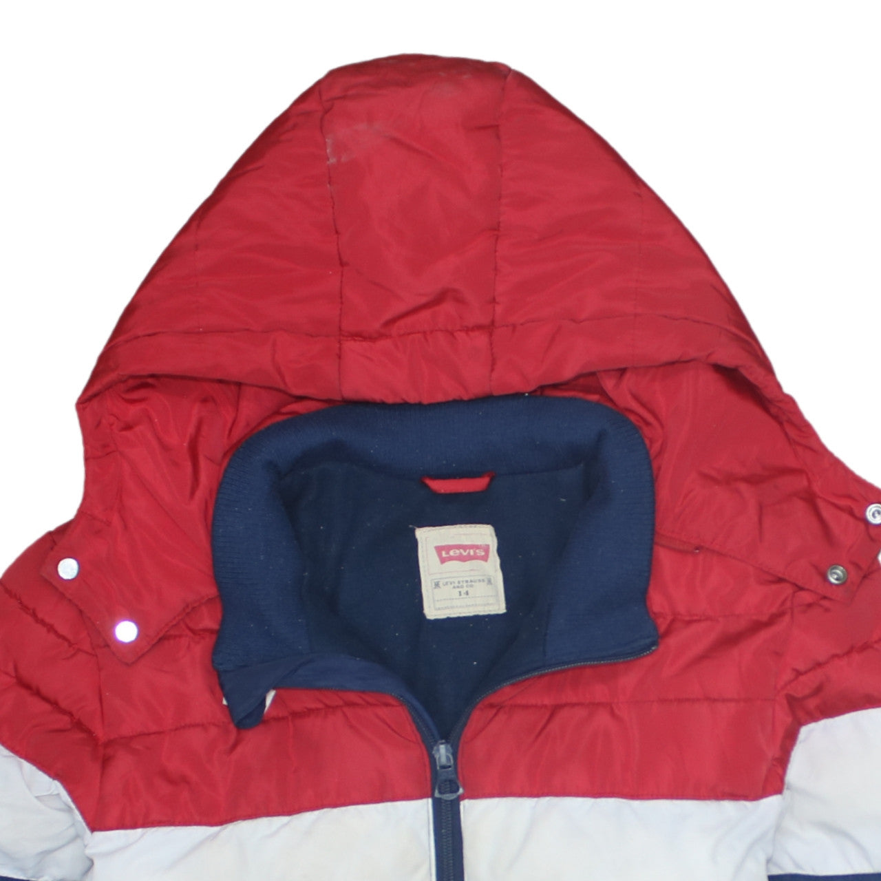 Levi’s Boys Multicoloured Hooded Puffer Jacket Size 14 Years Winter Coat