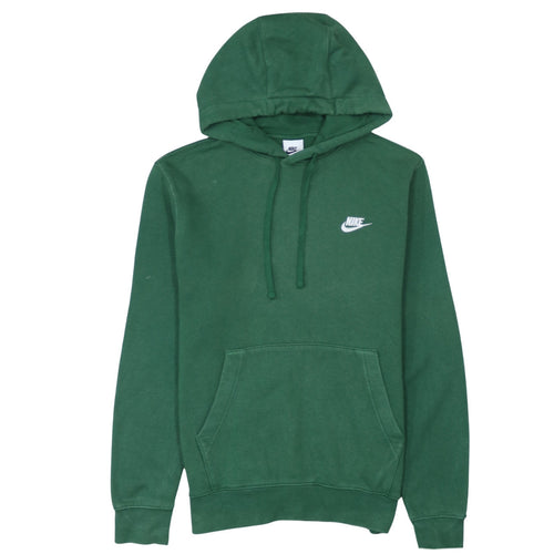 Nike Men's Green Pullover Hoodie Small Logo Sports Sweatshirt