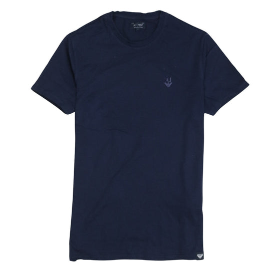 Armani Jeans Men's Navy Blue Small Crew Neck Cotton T-Shirt