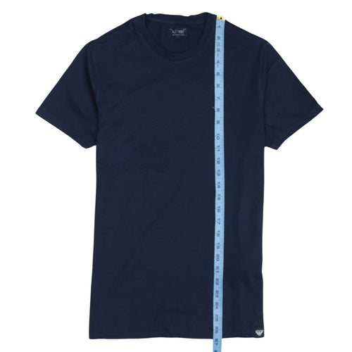 Armani Jeans Men's Navy Blue Small Crew Neck Cotton T-Shirt