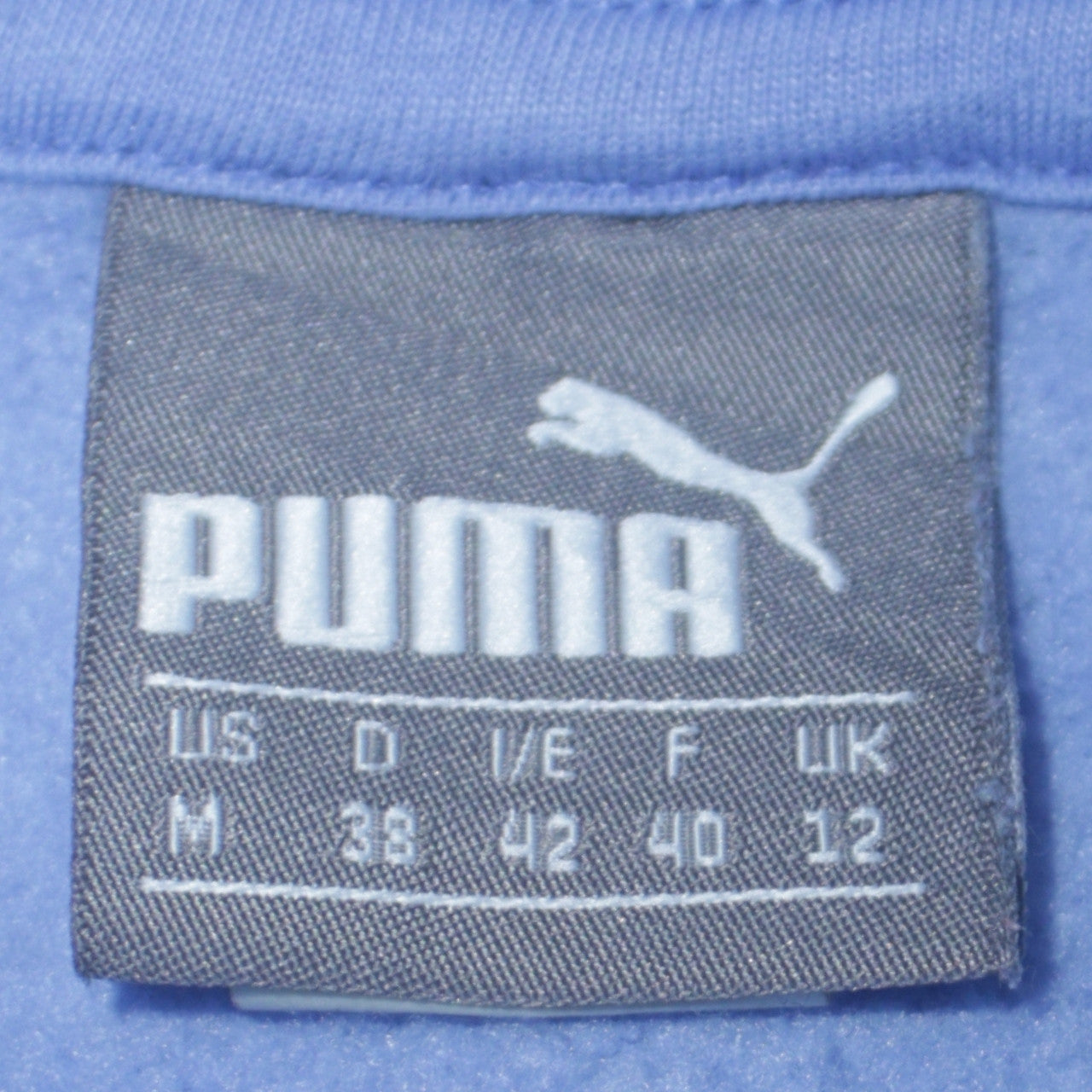 Puma Womens Blue Pullover Hoodie Size 12 Cotton Blend Logo Sweatshirt