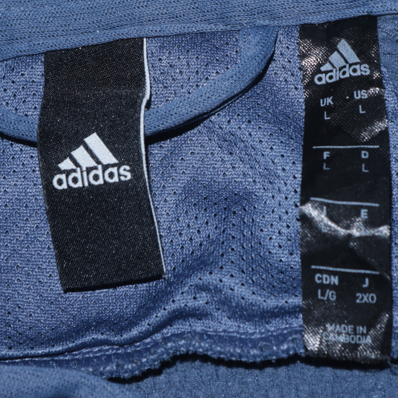 Adidas Men Blue Pullover Hoodie L Sports Logo Graphic