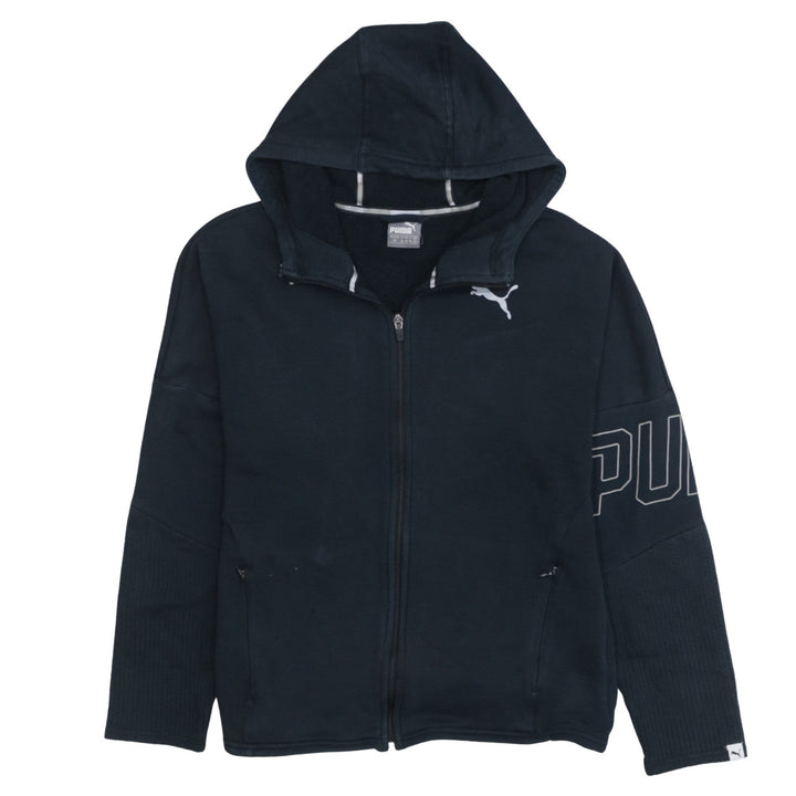 Puma Men's Black Full Zip Hoodie Size S Lightweight Sportswear