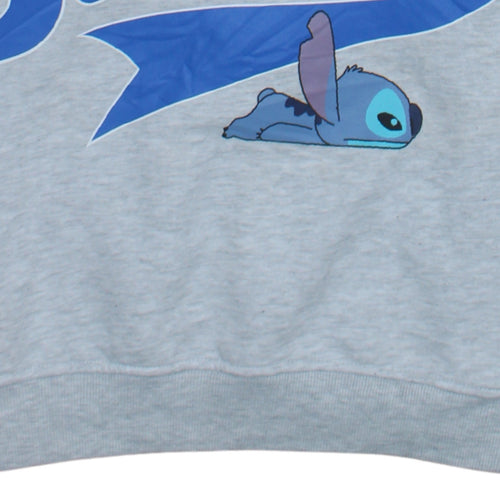 Disney Primark Womens Grey Stitch Sweatshirt Medium Pullover V-Neck
