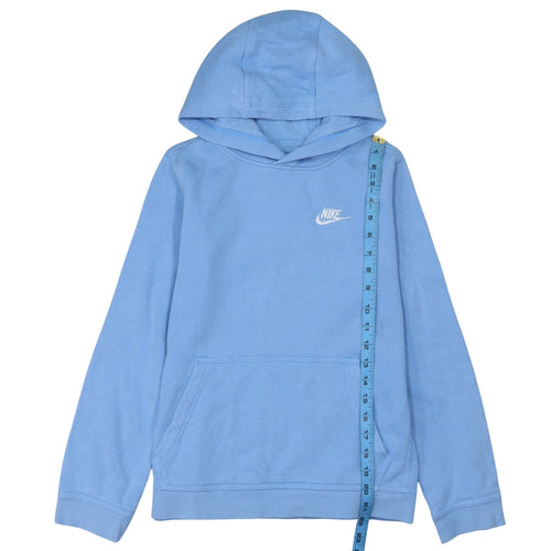 Nike Boys Blue Pullover Hoodie L 147-158cm Logo Fleece Long Sleeve Sweatshirt