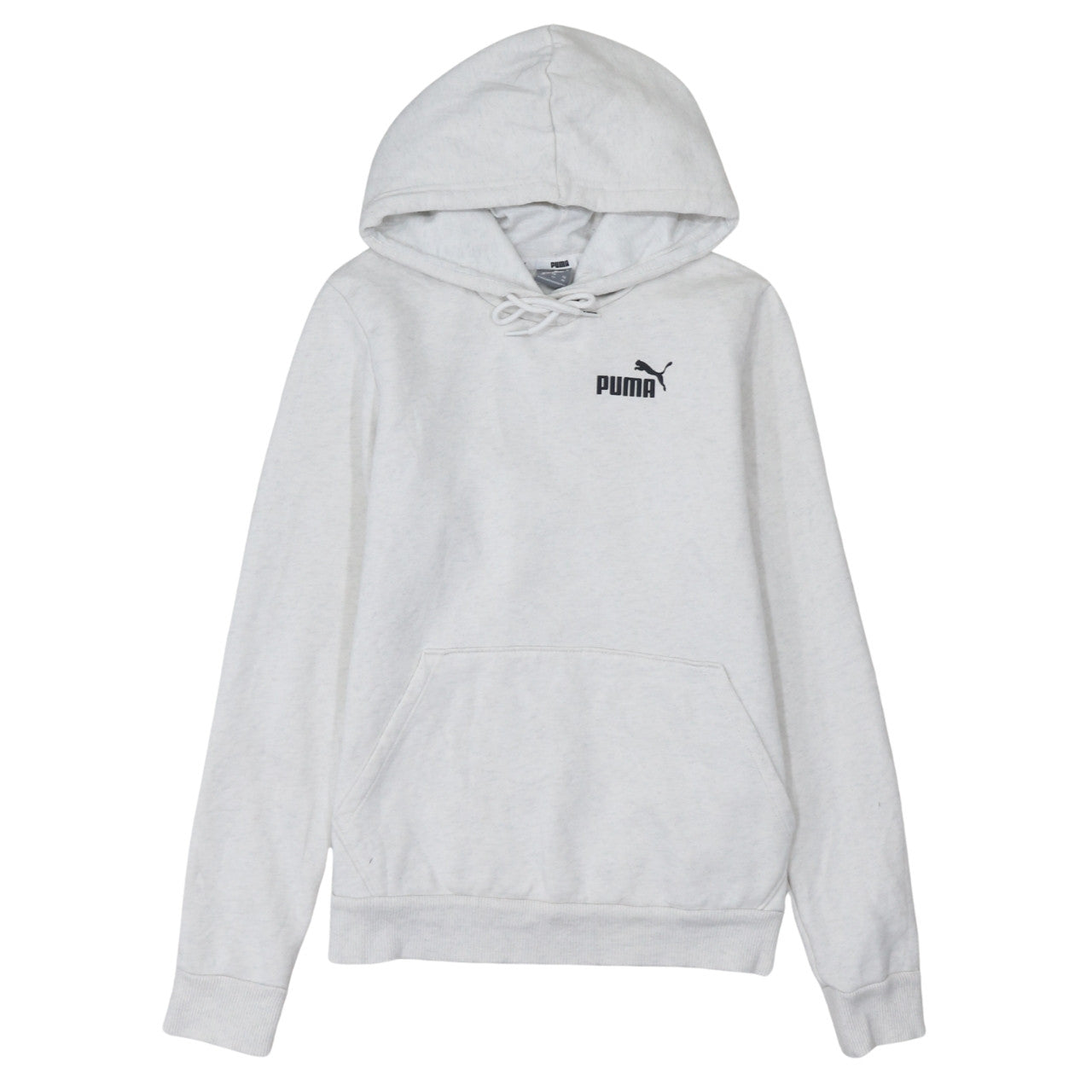 Puma Womens Light Grey XS Pullover Hoodie Drawstring Logo Sweatshirt