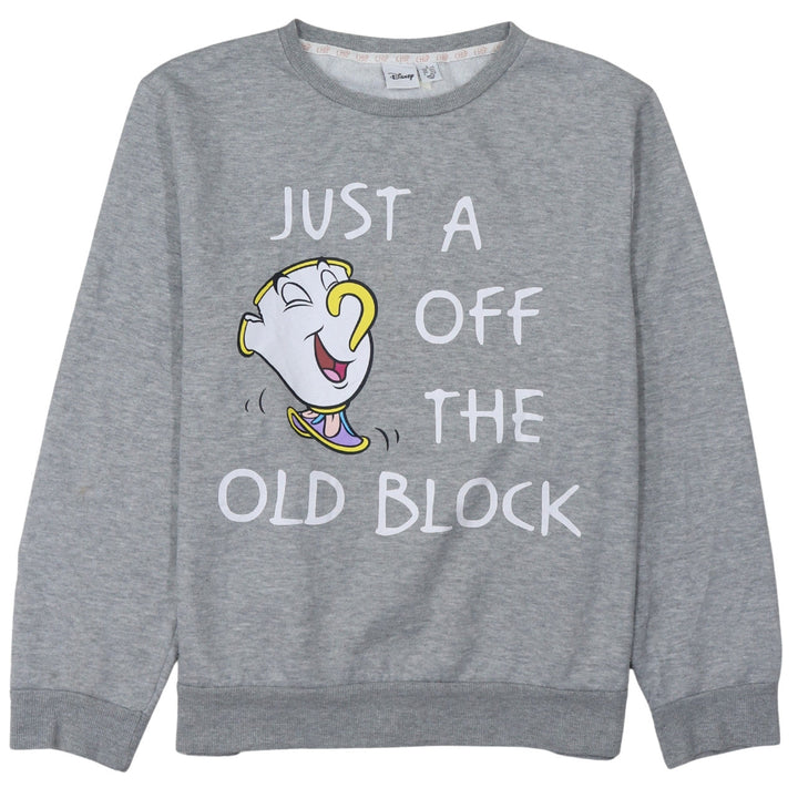 Disney Women Grey Chip Sweatshirt L Beauty and the Beast