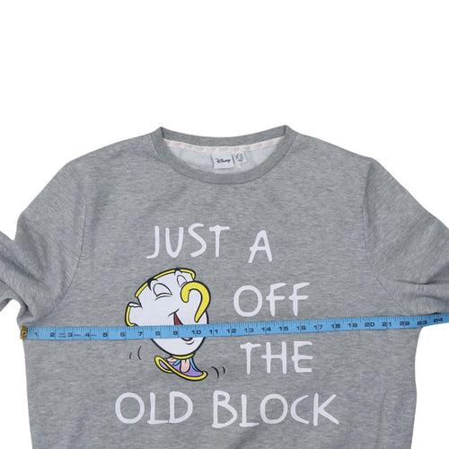 Disney Women Grey Chip Sweatshirt L Beauty and the Beast