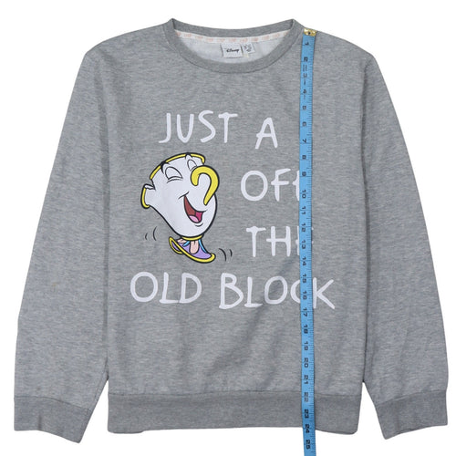Disney Women Grey Chip Sweatshirt L Beauty and the Beast