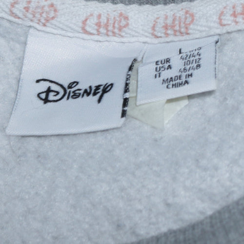 Disney Women Grey Chip Sweatshirt L Beauty and the Beast