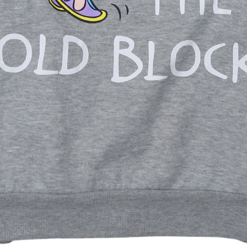 Disney Women Grey Chip Sweatshirt L Beauty and the Beast
