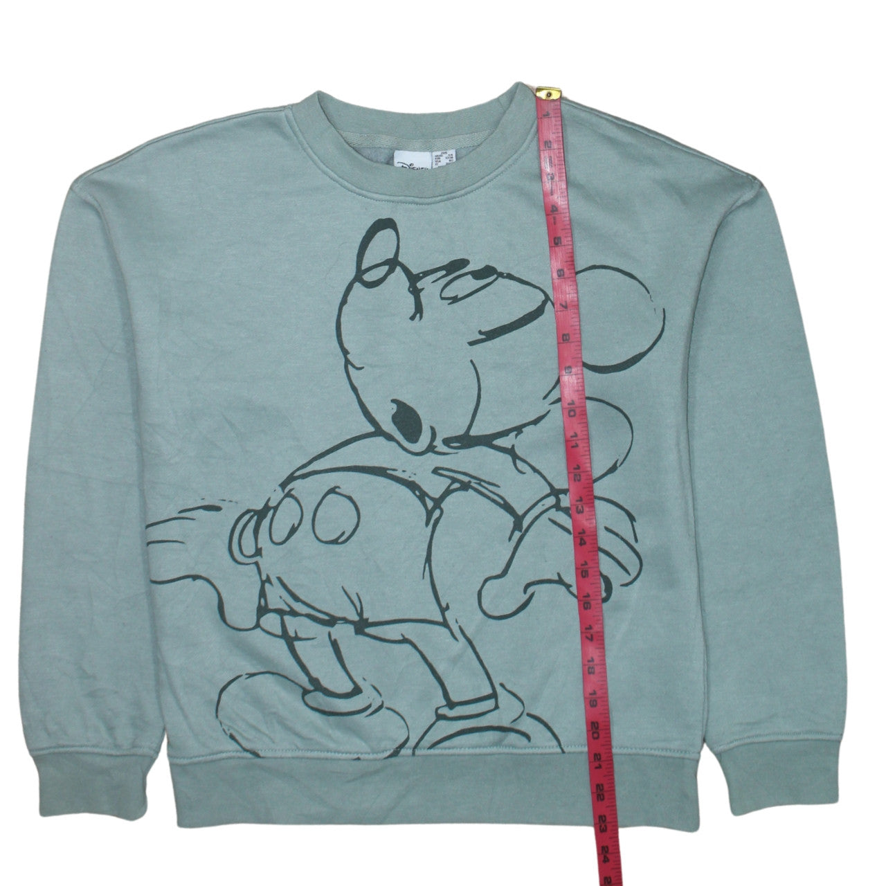 Disney Women’s Green Mickey Mouse Sweatshirt 2XS Pullover Cotton Blend