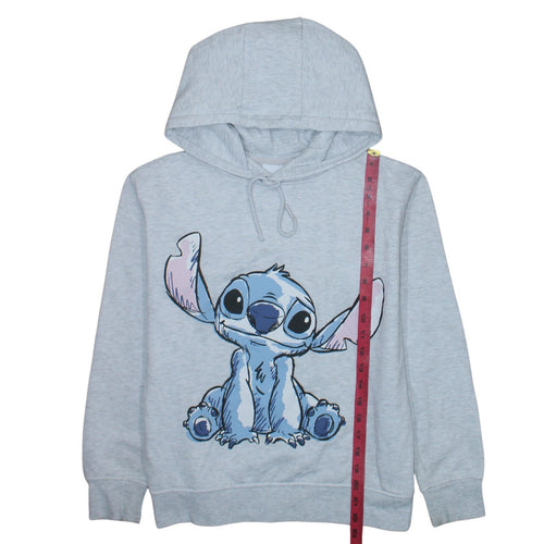 Disney Womens Grey Stitch Hoodie 2XS Pullover Graphic Print Casual