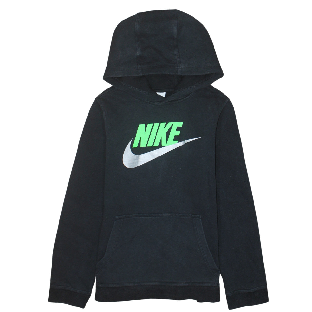 Nike Boys Black Pullover Hoodie L 147-158cm Graphic Fleece Sweatshirt