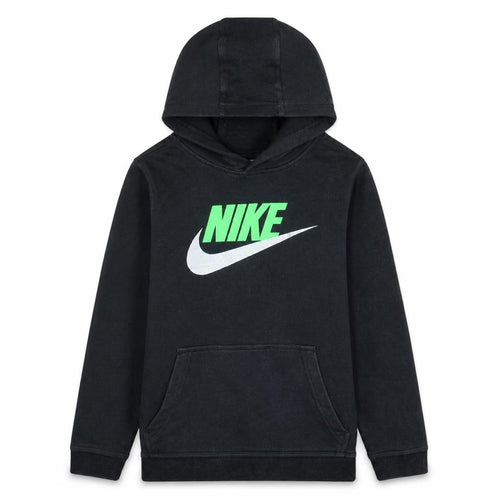 Nike Boys Black Pullover Hoodie L 147-158cm Graphic Fleece Sweatshirt