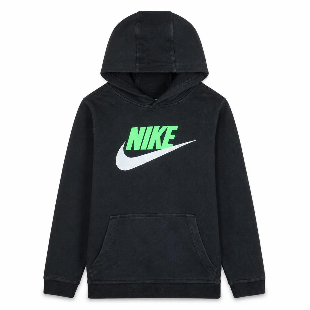 Nike Boys Black Pullover Hoodie L 147-158cm Graphic Fleece Sweatshirt