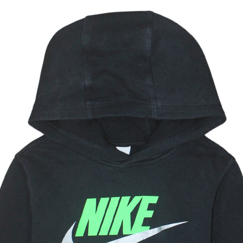 Nike Boys Black Pullover Hoodie L 147-158cm Graphic Fleece Sweatshirt