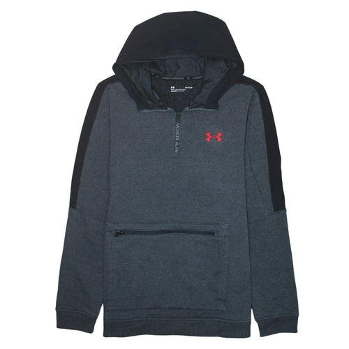Under Armour Men Grey 1/2 Zip Hoodie L Loose Fit Sportswear