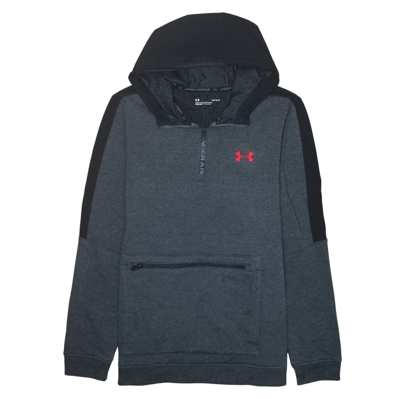 Under Armour Men Grey 1/2 Zip Hoodie L Loose Fit Sportswear