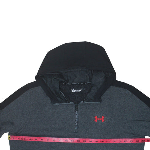 Under Armour Men Grey 1/2 Zip Hoodie L Loose Fit Sportswear