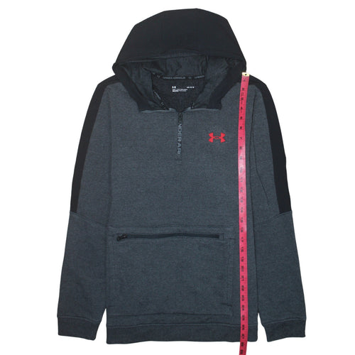 Under Armour Men Grey 1/2 Zip Hoodie L Loose Fit Sportswear