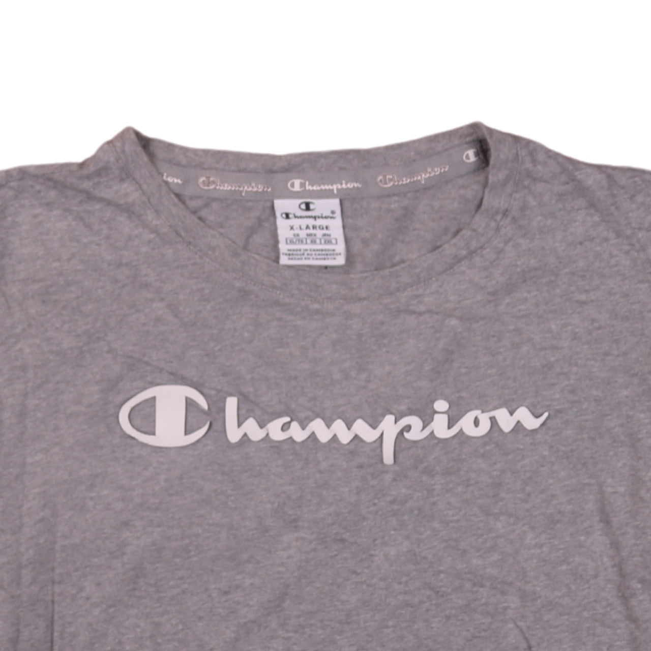 Champion Men's Grey XL Short Sleeve Crew Neck Sports T-Shirt
