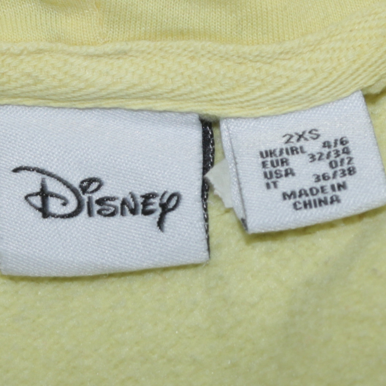 Disney Primark Women's Yellow Winnie the Pooh Pullover Hoodie 2XS