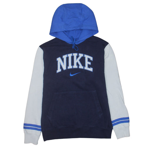 Nike Men's Blue Pullover Hoodie Small Cotton Logo Design