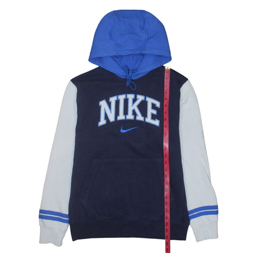 Nike Men's Blue Pullover Hoodie Small Cotton Logo Design