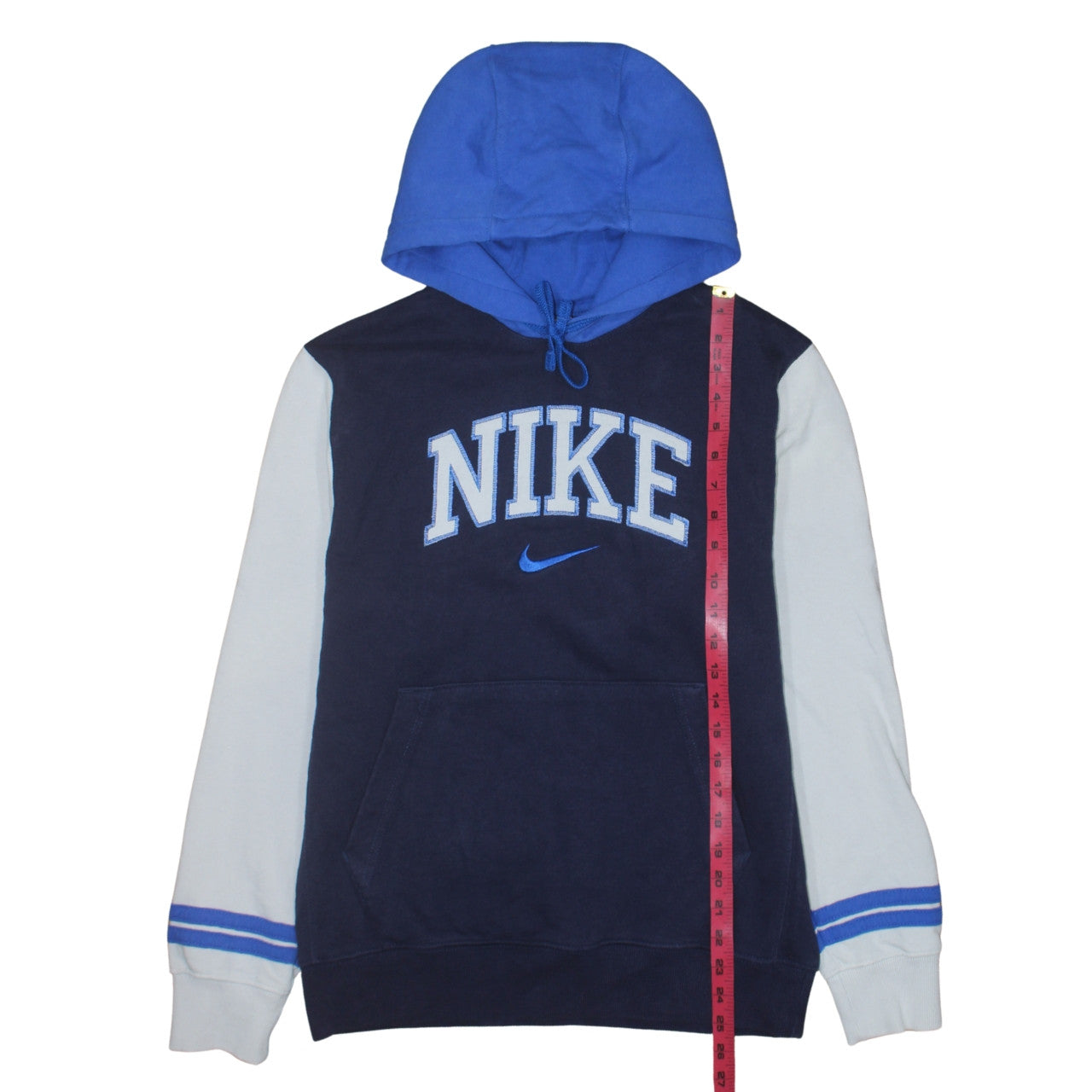 Nike Men's Blue Pullover Hoodie Small Cotton Logo Design