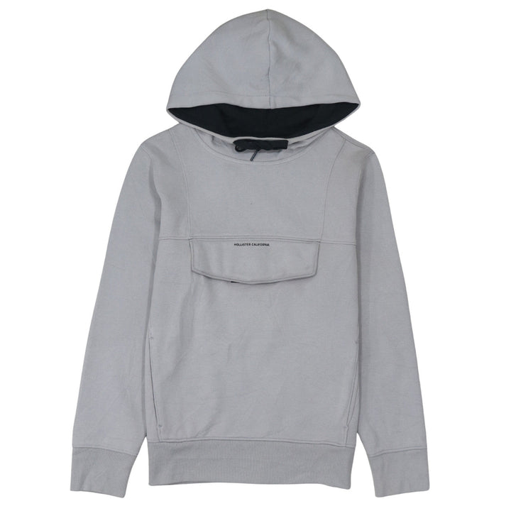 Hollister Men’s Grey Pullover Hoodie XS Lightweight Logo Sweatshirt
