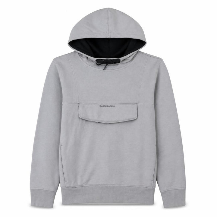 Hollister Men’s Grey Pullover Hoodie XS Lightweight Logo Sweatshirt