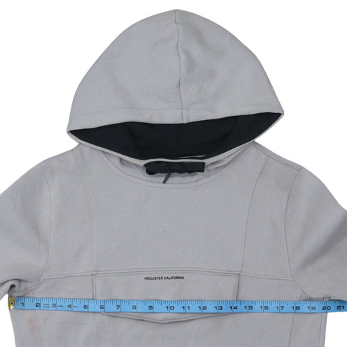 Hollister Men’s Grey Pullover Hoodie XS Lightweight Logo Sweatshirt