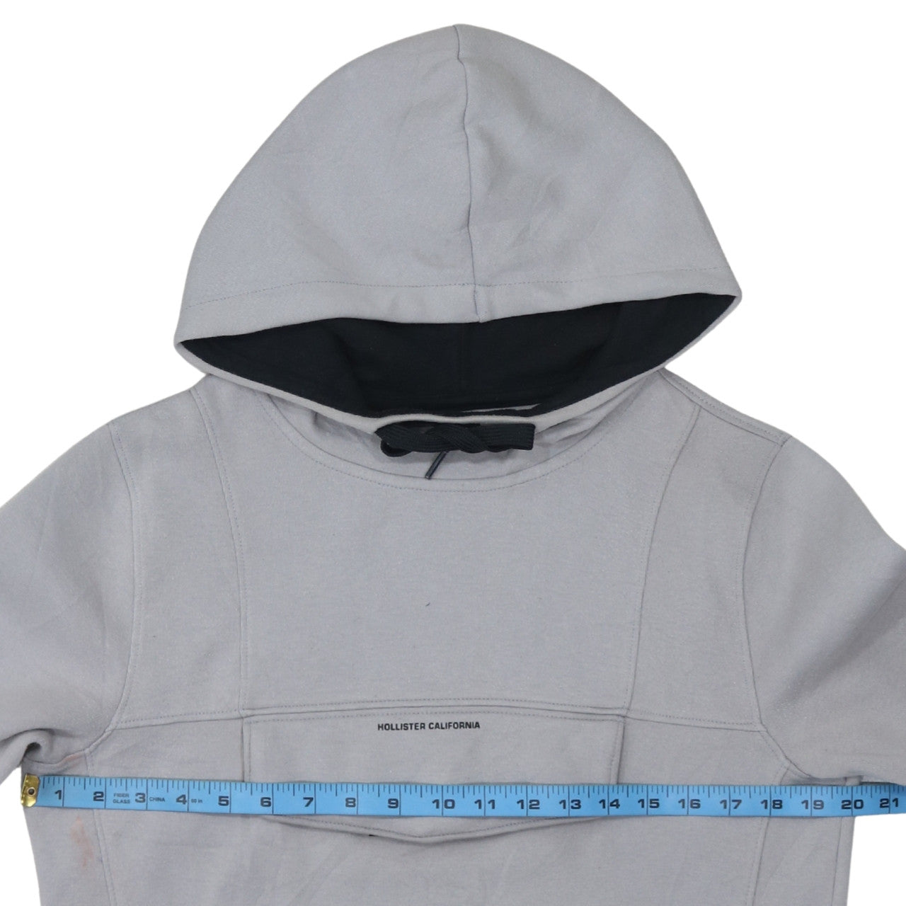 Hollister Men’s Grey Pullover Hoodie XS Lightweight Logo Sweatshirt