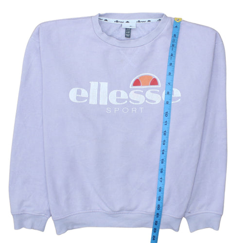 Ellesse Women Lilac Logo Sweatshirt UK 12 Cotton Blend Pullover