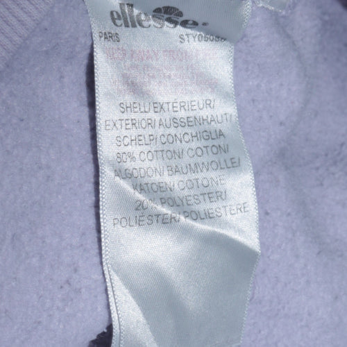 Ellesse Women Lilac Logo Sweatshirt UK 12 Cotton Blend Pullover