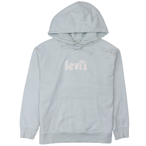 Levi's Men's Blue Pullover Hoodie Size M Logo Fleece Sweatshirt