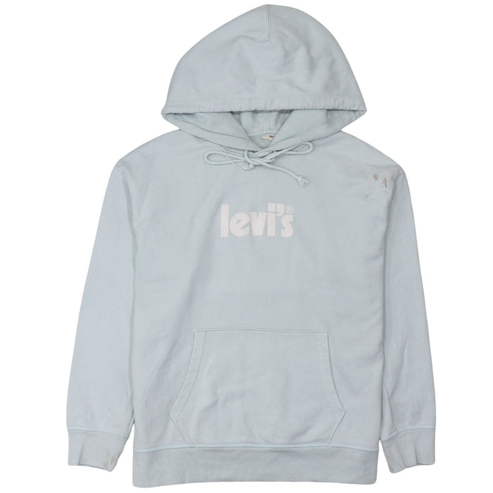 Levi's Men's Blue Pullover Hoodie Size M Logo Fleece Sweatshirt