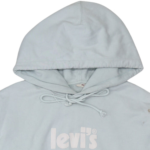 Levi's Men's Blue Pullover Hoodie Size M Logo Fleece Sweatshirt