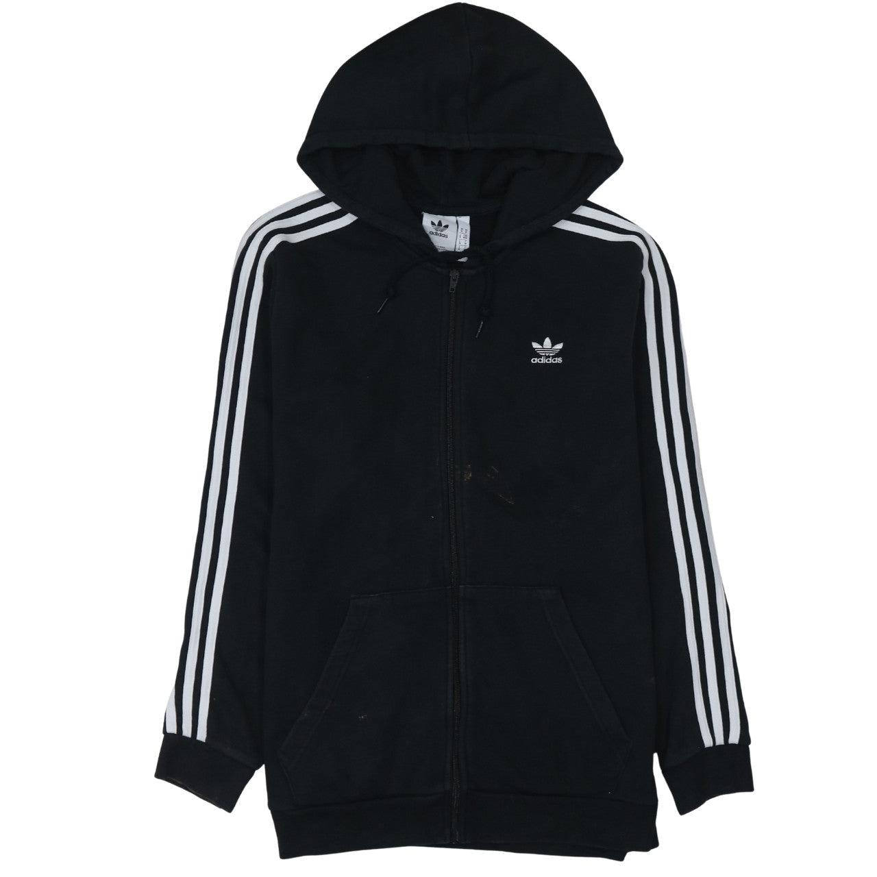 Adidas Men's Black Full Zip Hoodie M Sportswear Logo Fleece